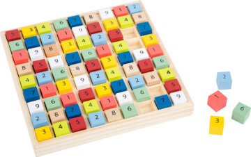 Dřevěné sudoku barevné kostičky