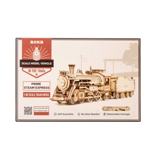 Dřevěný model - Parní lokomotiva Robotime