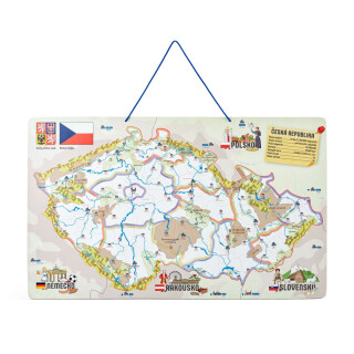 Magnetická mapa ČR s obrázky a společenská hra 3v1