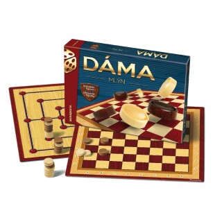 Společenská hra - Dáma + Mlýn