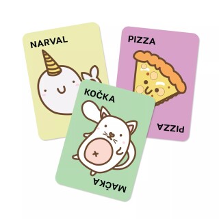 Taco, plyšák, koza, sýr, pizza