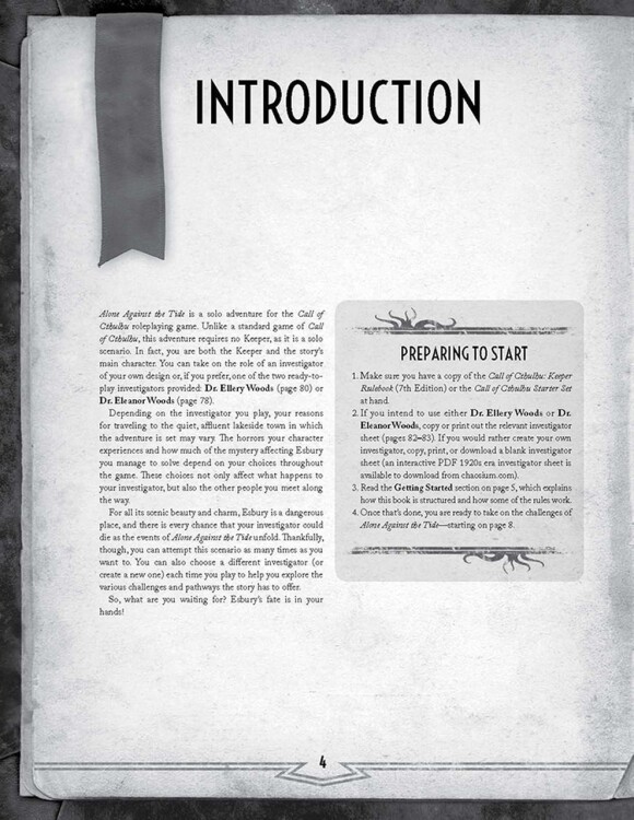 Call of Cthulhu RPG - Alone Against the Tide