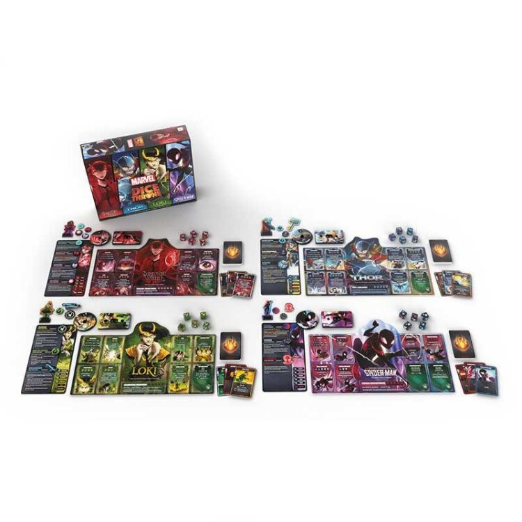 Dice Throne Marvel 4-Hero Box (Scarlet Witch, Thor, Loki, Spider-Man)