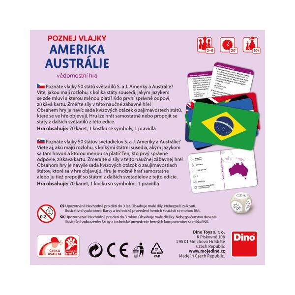 Dino Poznej vlajky - Amerika a Austrálie