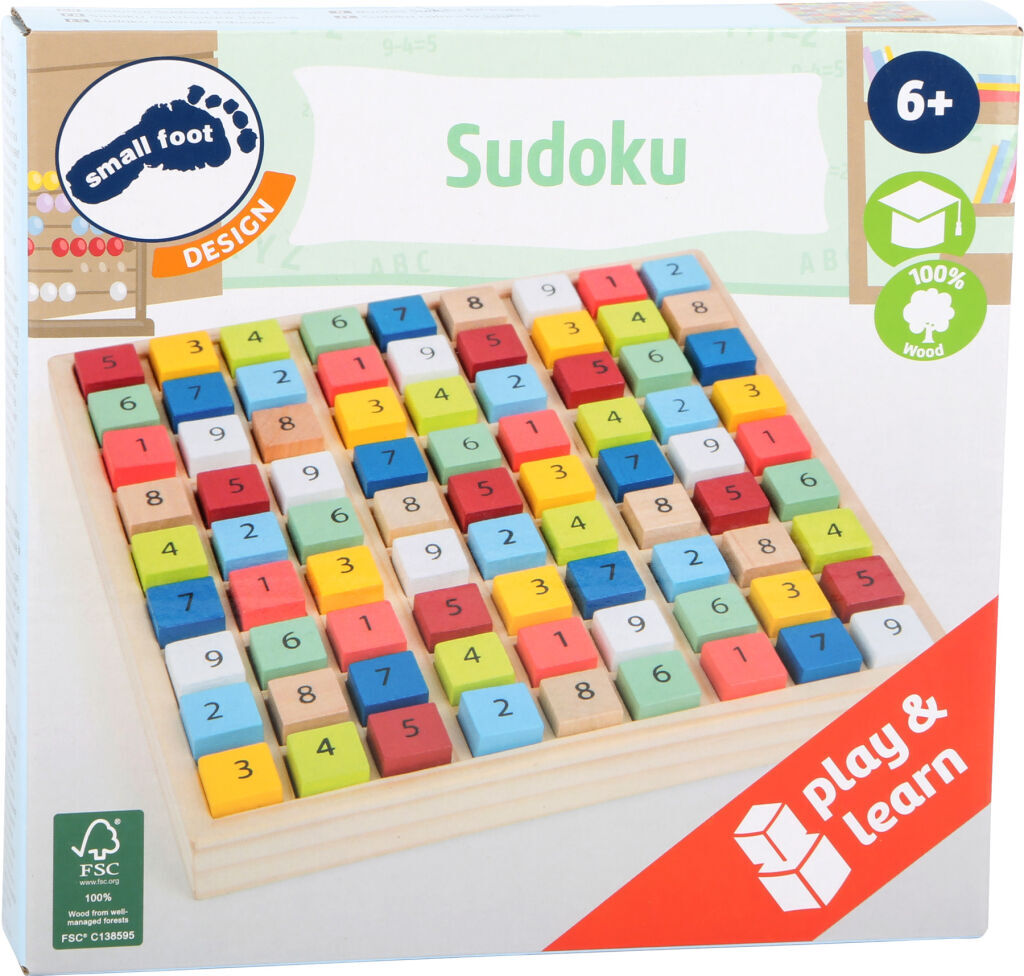 Dřevěné sudoku barevné kostičky