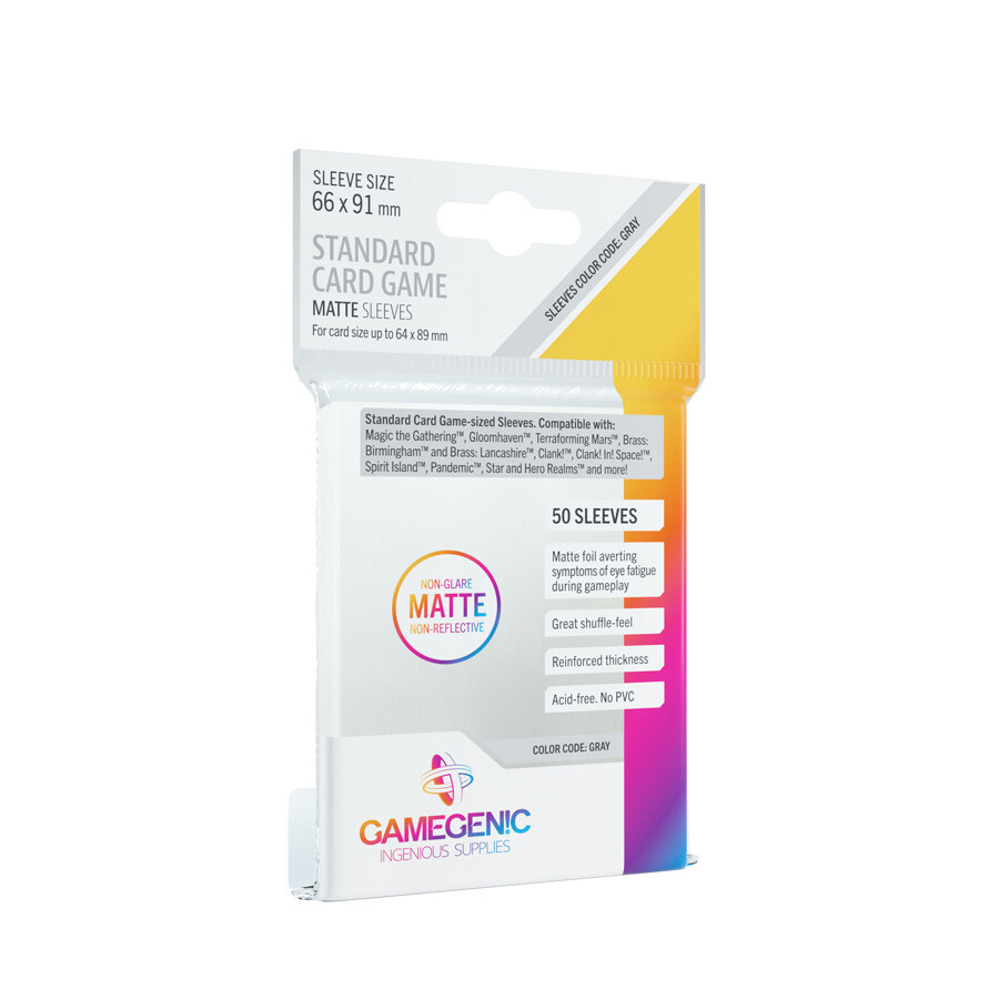 Gamegenic: Boardgame Sleeves MATTE Standard Card Game 66x91 mm