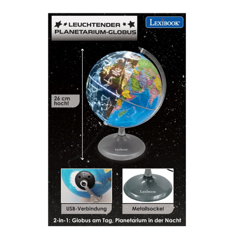 Lexibook světelný denní i noční globus DE - Alltoys Lexibook