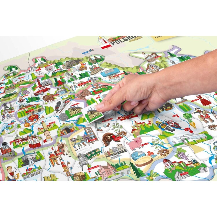 Magnetická mapa ČR s obrázky a společenská hra 3v1