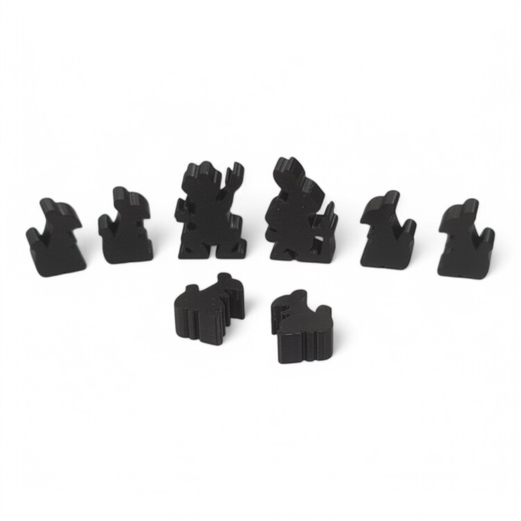 Meeplíci do Divukraje včetně figurkek Žabí velvyslanec a Králičí cestovatel Meeple Divukraj: Krysa / Rat (6ks) +2