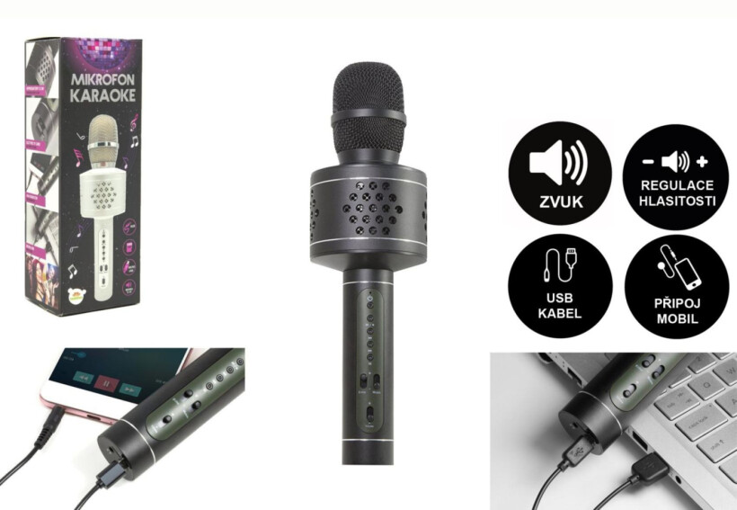 Mikrofon Karaoke Bluetooth/černý