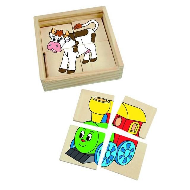 Minipuzzle Mašinka v dřevěné krabičce