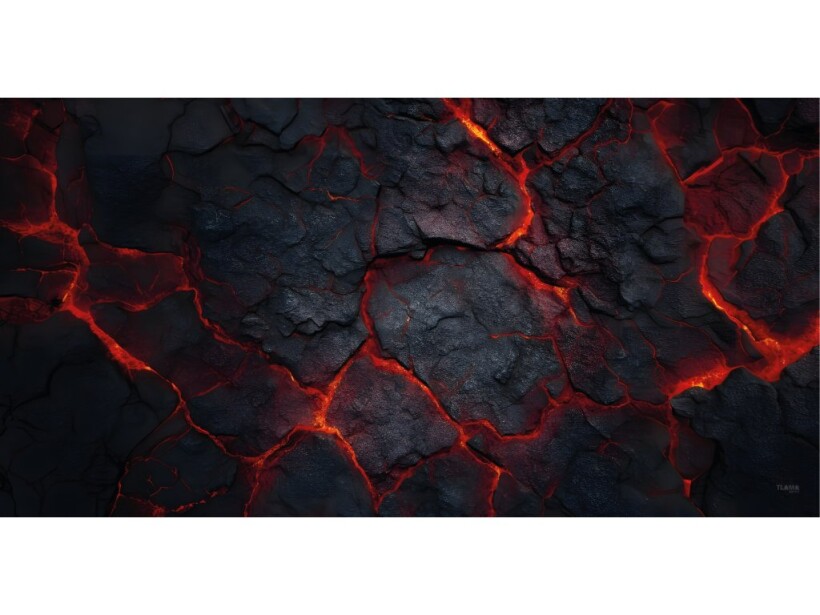 Poškozené - Herní podložka (playmat) 120 x 90 cm (4'x3') - Láva