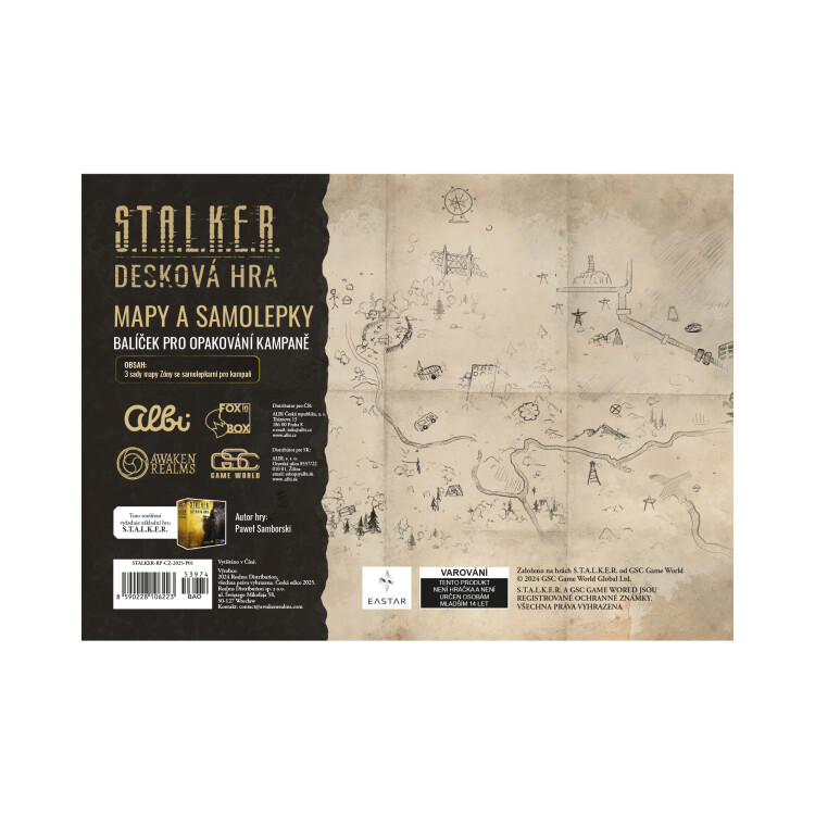 Stalker - Sada náhradních samolepek a map (základní hra) Albi
