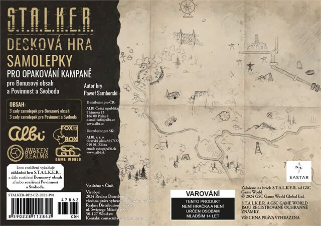 Stalker - Sada náhradních samolepek (Srdce Zóny, Povinnost a Svoboda)