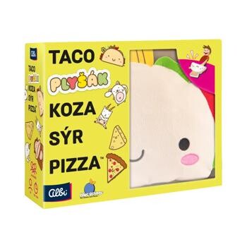 Taco, plyšák, koza, sýr, pizza