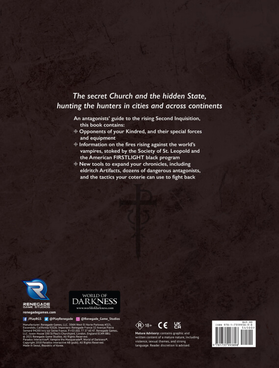 Vampire: The Masquerade 5th Ed - Second Inquisition Sourcebook - EN 2025
