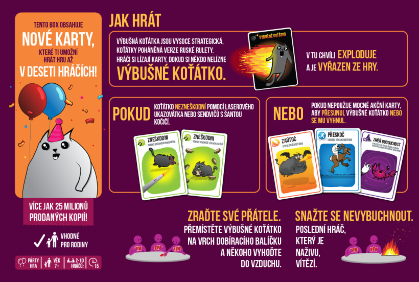 Výbušná koťátka: párty karty