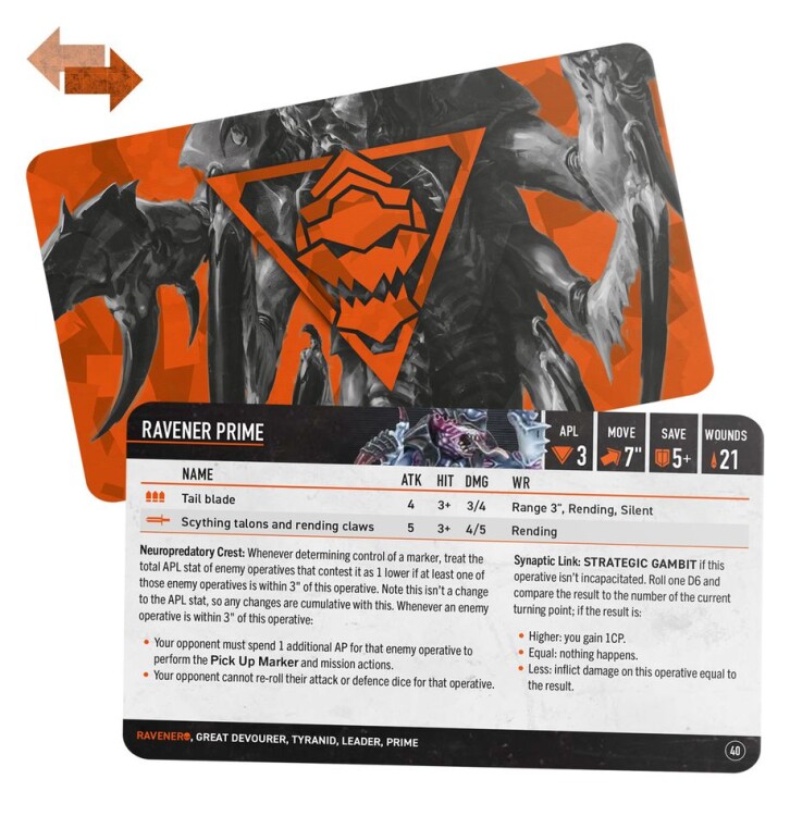Warhammer 40000: Datacards – Kill Team: Ravenes
