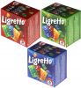 3w1 Ligretto Niebieskie +czerwone +zielone gra karciana Logiczna karty 8+